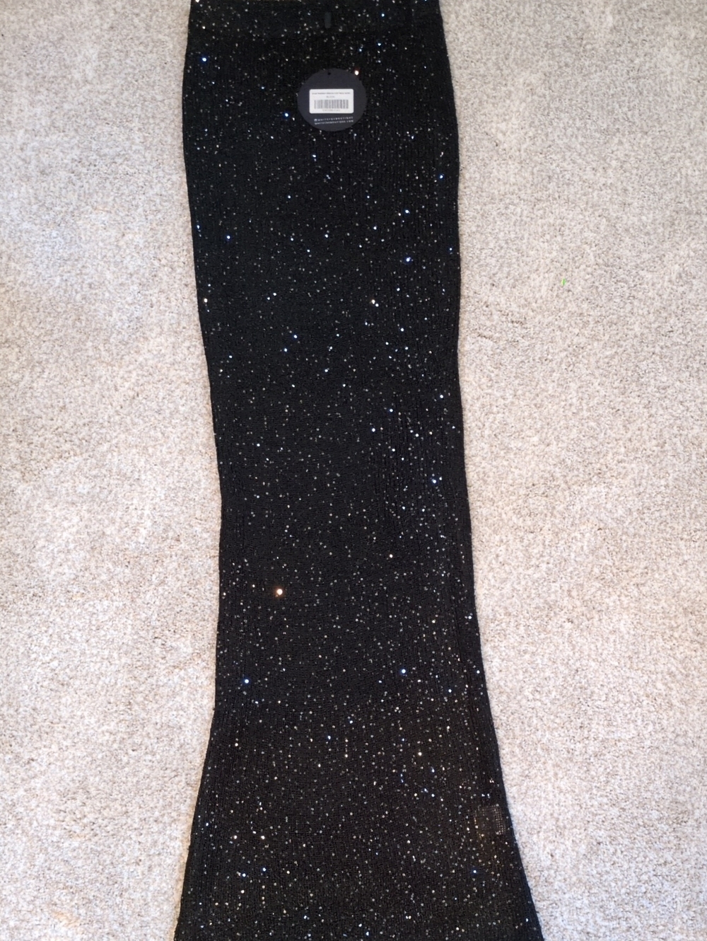 Black Sequin Evening Dress - Elegant Sparkle Maxi XS